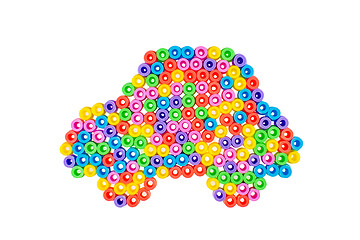 Image showing Car made out of colorful pearls