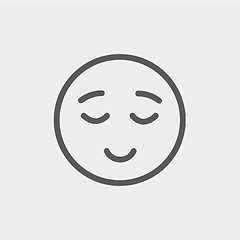 Image showing Smiling while sleeping thin line icon