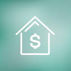 Image showing House mortgage thin line icon