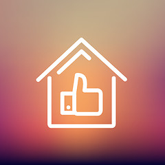 Image showing Approved housing loan thin line icon