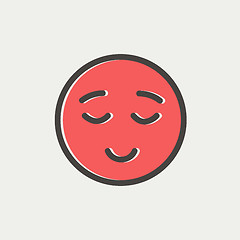 Image showing Smiling while sleeping thin line icon