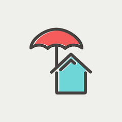 Image showing House insurance thin line icon