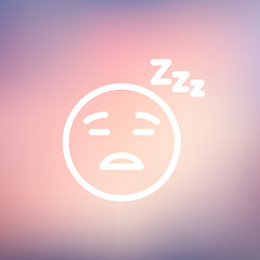 Image showing Sleeping thin line icon