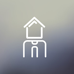 Image showing Real estate agent thin line icon