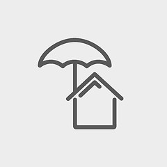 Image showing House insurance thin line icon