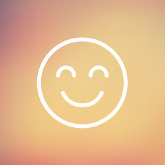 Image showing Cute smile thin line icon