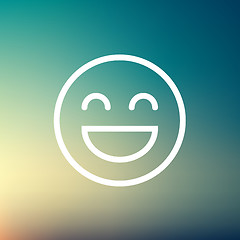 Image showing Cheerful emoji thin line icon