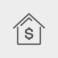 Image showing House mortgage thin line icon