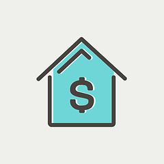 Image showing House mortgage thin line icon