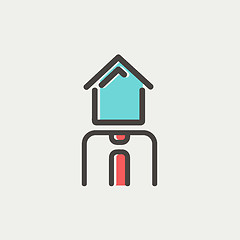 Image showing Real estate agent thin line icon