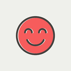 Image showing Cute smile thin line icon