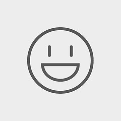 Image showing Smiling thin line icon