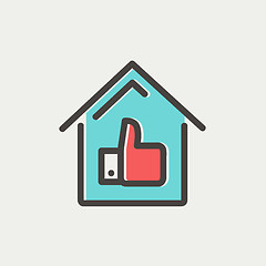 Image showing Approved housing loan thin line icon