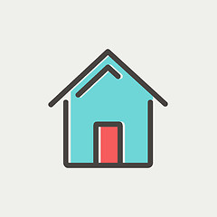 Image showing Real estate house thin line icon