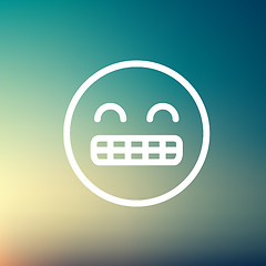 Image showing Big tooth smile thin line icon