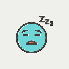 Image showing Sleeping thin line icon