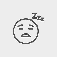 Image showing Sleeping thin line icon