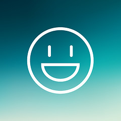 Image showing Smiling thin line icon