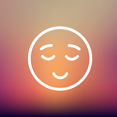 Image showing Smiling while sleeping thin line icon