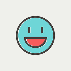 Image showing Smiling thin line icon