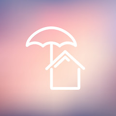 Image showing House insurance thin line icon