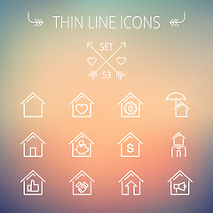 Image showing Real Estate thin line icon set