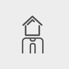 Image showing Real estate agent thin line icon