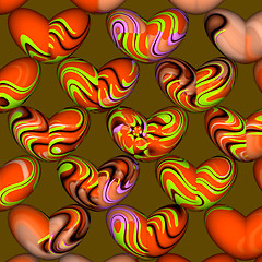 Image showing Abstract  hearts 3d background