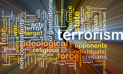 Image showing Terrorism background concept glowing