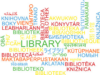 Image showing Library multilanguage wordcloud background concept