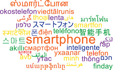 Image showing Smartphone multilanguage wordcloud background concept
