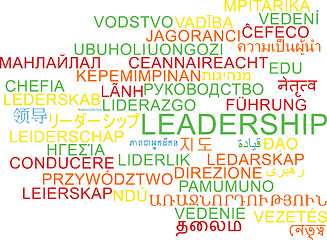 Image showing Leadership multilanguage wordcloud background concept