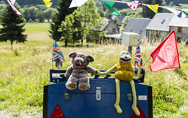 Image showing Funny Mascots on the Road of Le Tour de France 2014