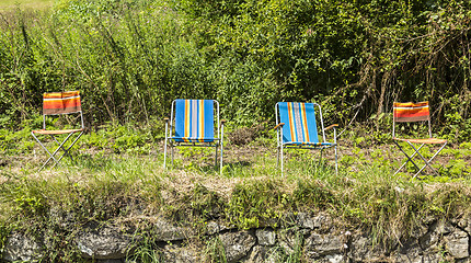 Image showing Chairs of Spectators of Le Tour de France