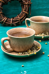 Image showing two cups of chamomile tea