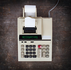 Image showing Old calculator - accounting