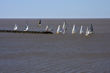 Image showing ships  in the  river rio de la plata