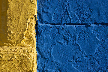 Image showing colored wall yellow and blue