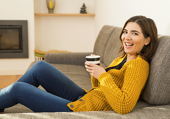 Image showing Having a good time with a coffee