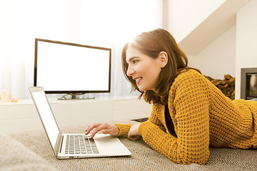 Image showing Woman working with her laptop