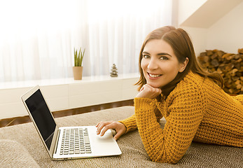 Image showing Woman working with her laptop
