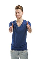 Image showing Young man with thumbs up