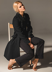 Image showing Beauty blond woman on chair