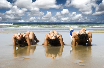 Image showing Friends on the beach