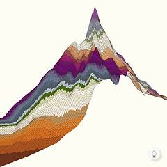 Image showing Abstract background with mountain. Mosaic. 