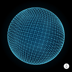 Image showing 3d sphere. Global digital connections. Technology concept. 