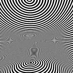 Image showing Pattern with optical illusion. Black and white background. 
