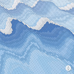 Image showing Abstract background with waves. Mosaic. 3d vector illustration. 