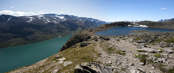 Image showing Besseggen Ridge in Jotunheimen National Park, Norway