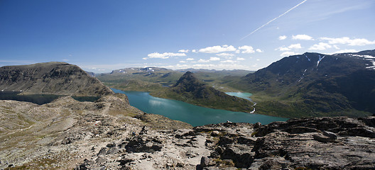 Image showing Besseggen Ridge in Jotunheimen National Park, Norway